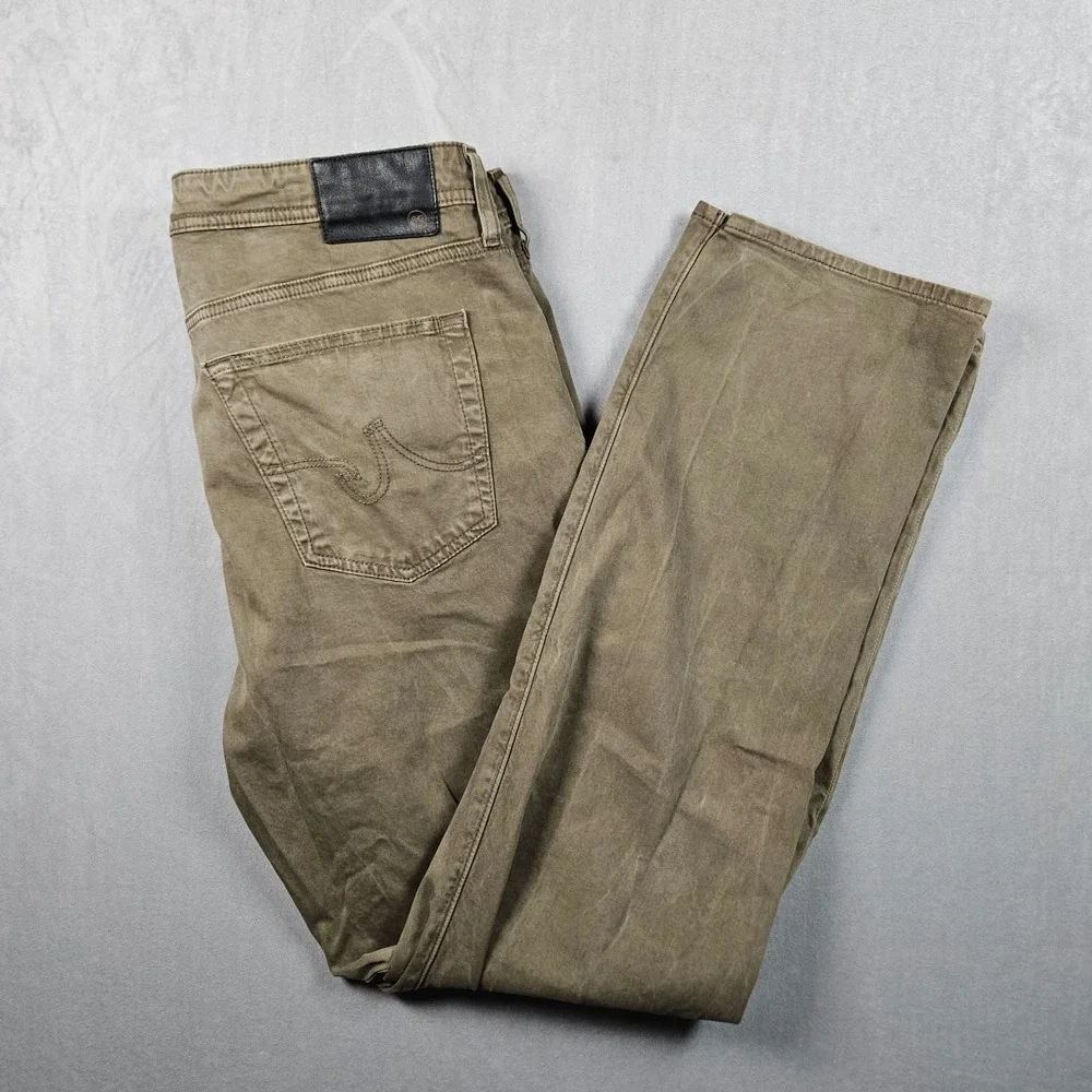 Adriano Goldschmied The Graduate Jeans Mens 38x32 Olive Tailored Leg Designer